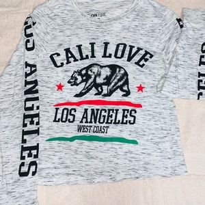 Cali Love On Fire long sleeve crop top
